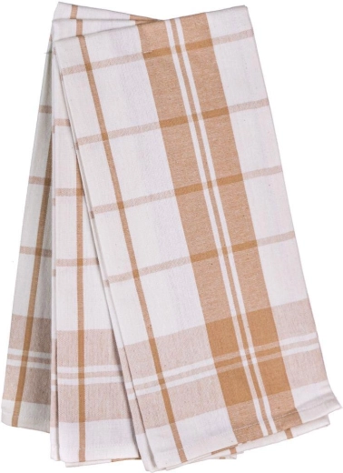 Prosoape de bucătărie Classic 50 × 70 cm, bej‑alb, 100% bumbac (3 buc.)