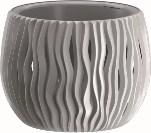 Ghiveci Sandy Bowl cu inserție 18 cm – piatră gri