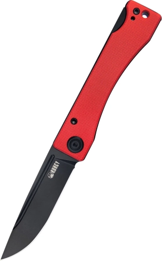 Kubey Akino cuțit de buzunar 7,7 cm Blackwash G10 roșu