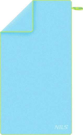 Prosop cu uscare rapidă din microfibră NILS, albastru‑verde, 180 × 100 cm