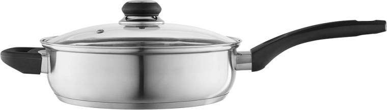 Altom Design Emilio tigaie adâncă din inox cu capac 24 cm, 2,8 l