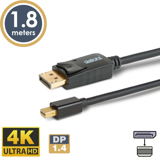 Cablu DisplayPort la Mini DisplayPort 1.4 4K, 1,8 m