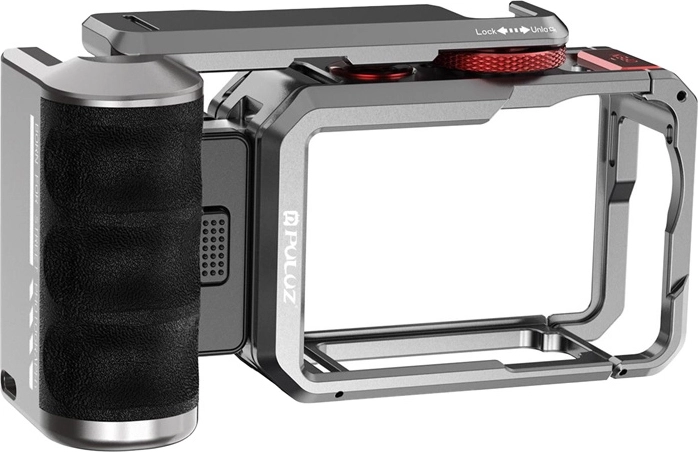 Colivie de extindere din titan cu mâner și conectori Puluz pentru DJI Osmo Action 6