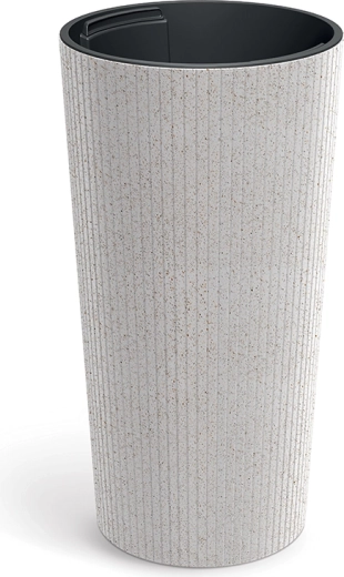 Ghiveci Lamia Slim Eco Wood 25 cm alb