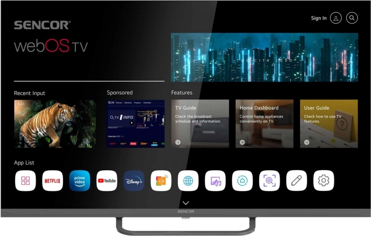 Televizor LED Sencor 32" Smart webOS cu Wi‑Fi și Bluetooth