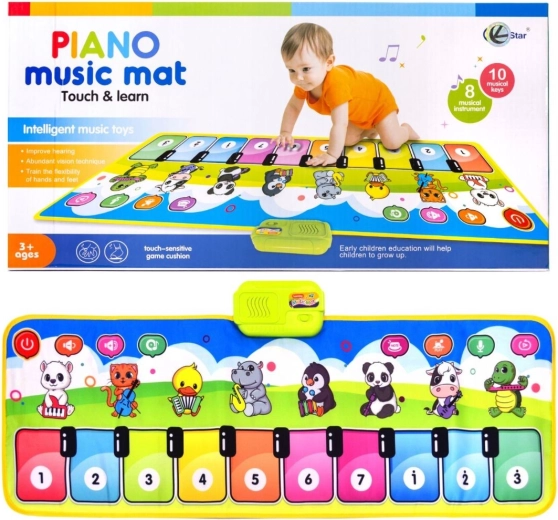 Covoraș inteligent muzical de dans cu pian și animăluțe