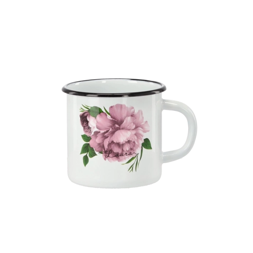 Cană emailată 1 l albă Bujor Laura