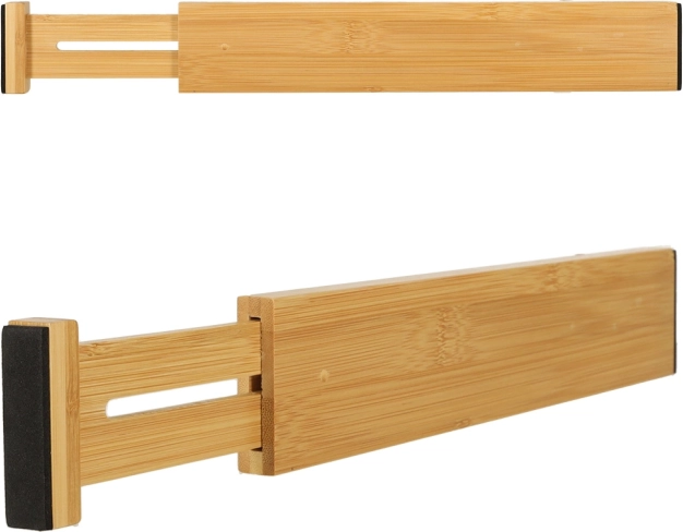 Organizator din bambus reglabil pentru sertare, tacâmuri și unelte 43 cm