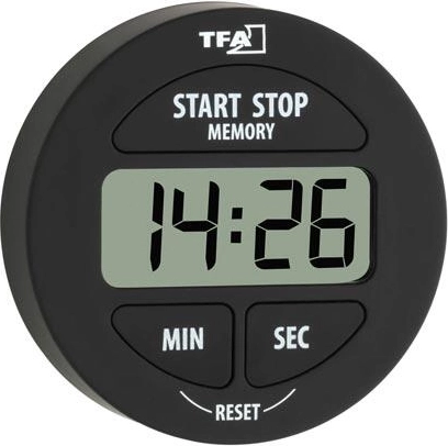 Cronometru digital de bucătărie cu funcție de stopwatch, negru