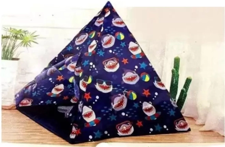 Cort tipi pentru copii cu motiv rechini 150 × 150 × 125 cm