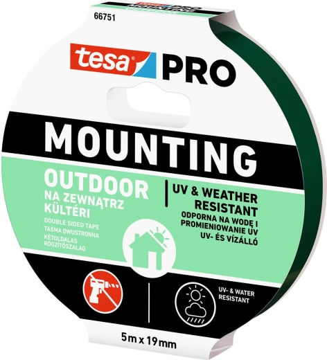 Bandă de montaj pentru exterior 19 mm × 5 m Tesa