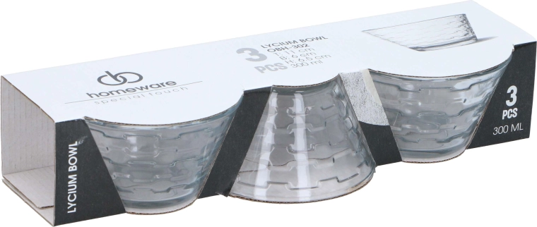Set de boluri din sticlă Lycium 300 ml, 3 buc