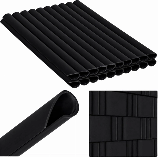 Cleme de montaj negre pentru bandă de gard 19 cm, 20 buc.