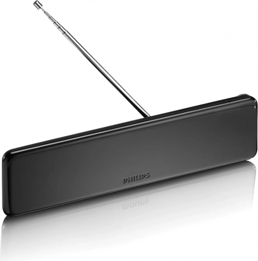 Antena TV de interior cu reglaj al amplificării, cablu coaxial 1,8 m, 75 Ohm, filtru 3G/4G, DVB-T/T2
