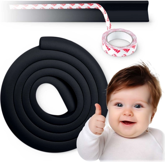 Protecție din spumă pentru muchii RICOKIDS, negru, 2 m