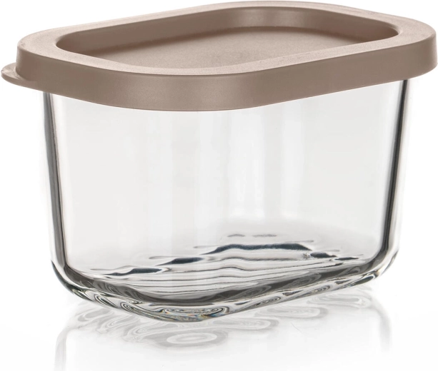 Borcan din sticlă pentru alimente WAVE 0,29 l cu capac latte