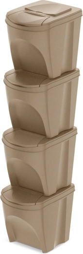 Set de coșuri de sortare Sortibox Eco Wood 4×25 l – naturo eco