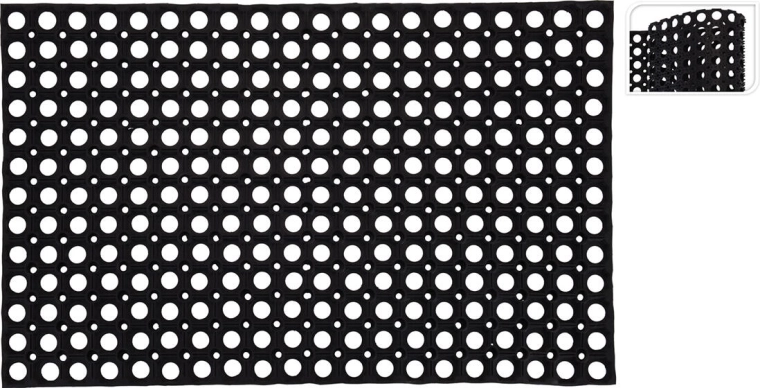 Covoraș din cauciuc perforat 50 × 80 cm negru