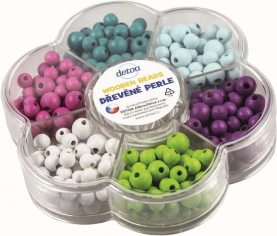 Detoa mărgele din lemn în buchet de flori pastel