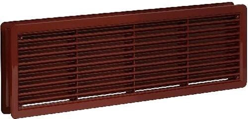 Grilaj de ventilație pentru uși 400 × 130 mm, maro, plastic (2 buc.)