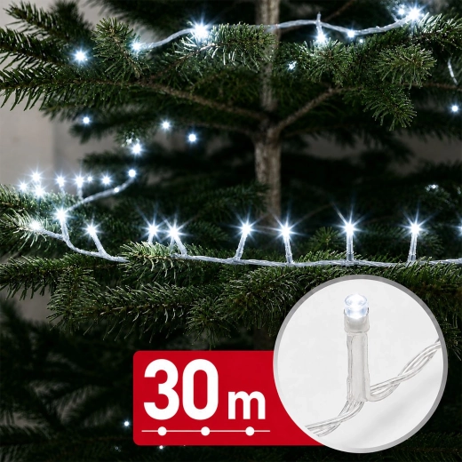 Ghirlandă luminoasă LED cu lumină albă rece, 30 m, 600 LED-uri