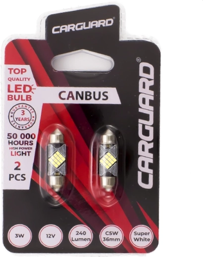 Bec LED CARGUARD Canbus Sofit 39 mm C5W, 3 W