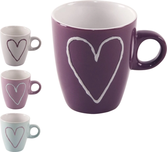Cană ceramică cu motiv inimă 230 ml (mix de variante)