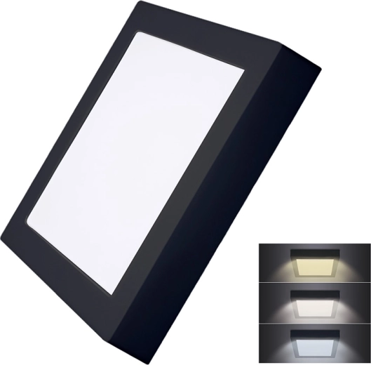 Solight mini panou LED aplicat CCT 18 W pătrat negru