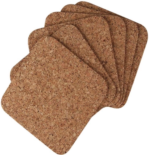 Set de suporturi pătrate din plută 10 × 10 cm, 6 buc.