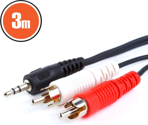 Cablu audio RCA la jack stereo de 3,5 mm, 3 m