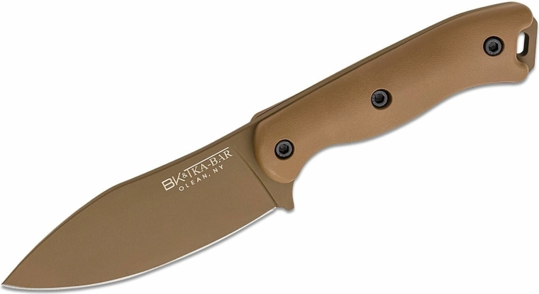 KA-BAR Becker Nessmuk cuțit universal 11 cm, maro nisipiu, Zytel, teacă din polimer