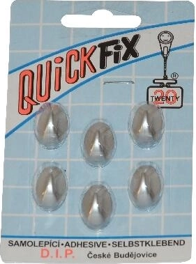 Cârlige autoadezive ovale mici, argintii, 6 buc.