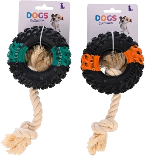 Jucărie pentru câini din sfoară și cauciuc 20 cm (2 variante)