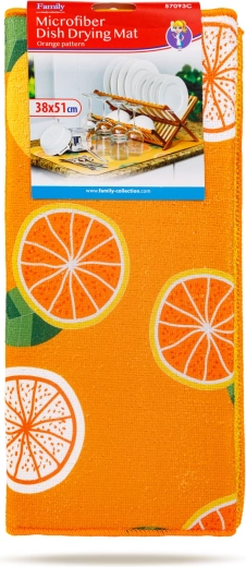 Covoraș din microfibră pentru uscarea vaselor cu motiv de portocale 38 × 51 cm
