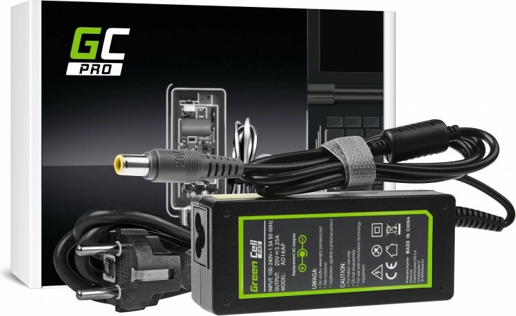 Adaptor de alimentare Green Cell PRO 20 V 3,25 A 65 W pentru Lenovo (conector 7,7 × 5,5 mm)