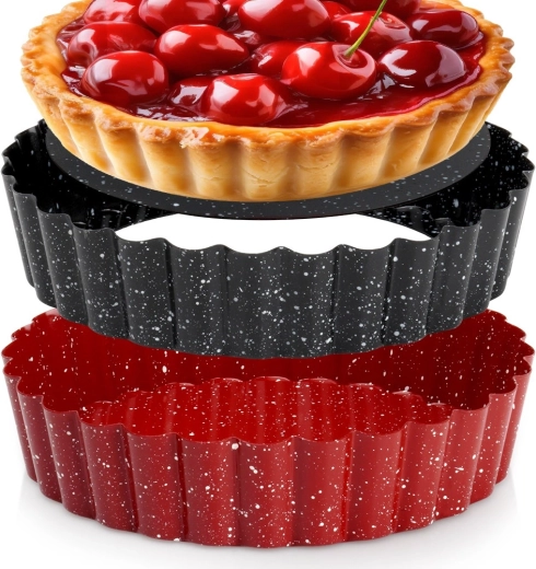 Formă pentru tarte din granit cu bază detașabilă 12 cm, 2 buc