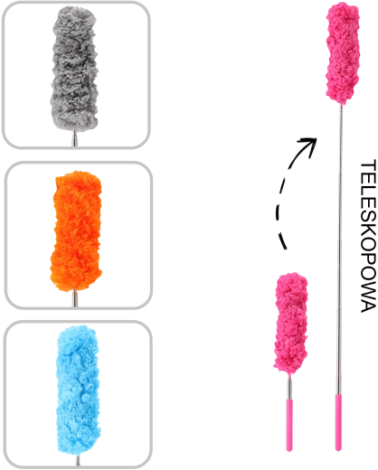 Pana telescopică din microfibră 38–85 cm, mix de culori