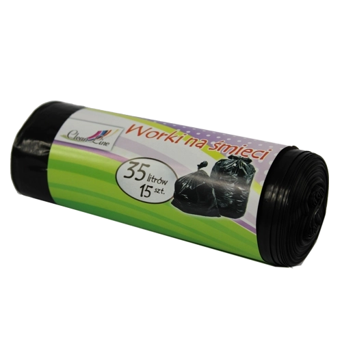 Saci menajeri negri extra rezistenți cu bandă de strângere 35 l