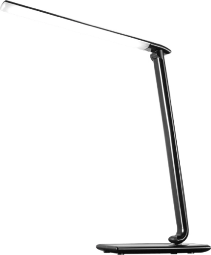 Lampă de birou LED Solight cu intensitate reglabilă, 12 W, cu selectarea temperaturii luminii și USB, negru lucios
