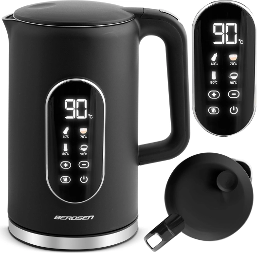 Fierbător electric 1,7 l BERDSEN cu control tactil, negru