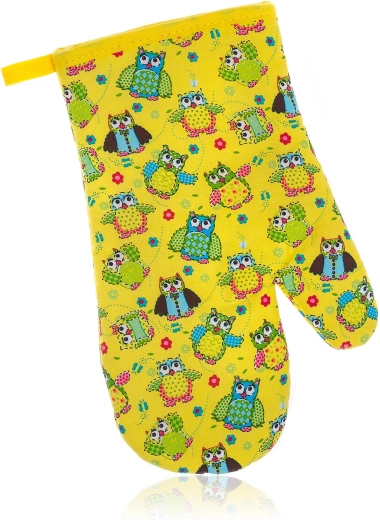 Mănușă de bucătărie din bumbac Bufnițe 27 × 17 cm