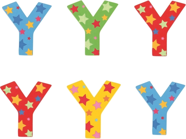 Literă din lemn Y cu steluțe Bigjigs Toys