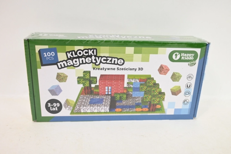 SmilyPlay cuburi de construcție magnetice Happy Kiddo (100 de piese)