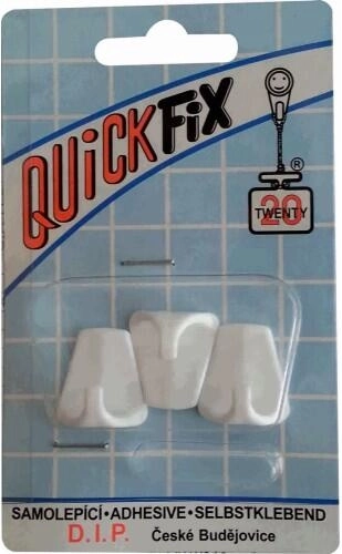 Cârlige autoadezive din plastic albe (3 buc.)