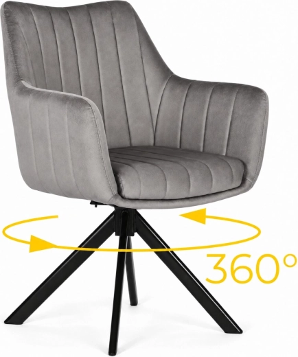 Scaun tapițat rotativ din catifea ModernHome, bej