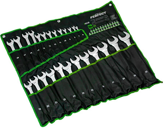 Set de chei combinate Stalco, finisaj lustruit, 6–22 mm (8 buc.)