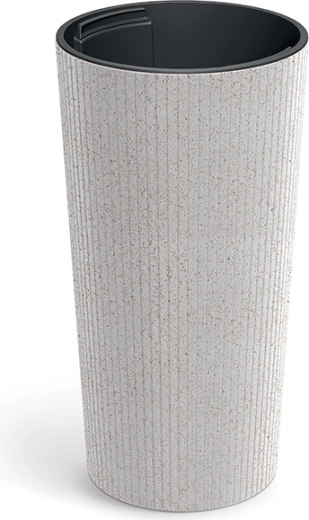 Ghiveci Lamia Slim Eco Wood 20 cm alb