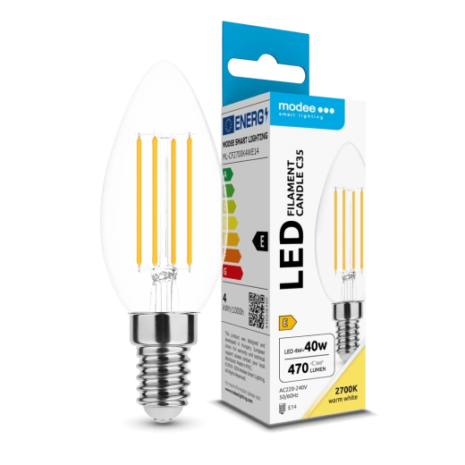 Modee LED bec Filament C35 4 W E14, 470 lm, alb cald
