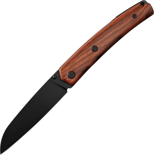 Petrified Fish Patte V6 cuțit pliabil EDC 8,7 cm, Black PVD Stonewash, lemn cocobolo