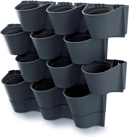 Set de ghivece verticale pentru perete Garden Wall antracit